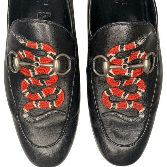 Gucci Brixton Snake-Appliqué Loafers Horsebit Slip On Shoes Mens Size 6/US 6.5 - Picture 5 of 13